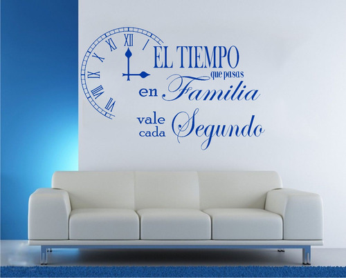 Vinilo Pared Reloj Con Frase Decoración Wall Stickers