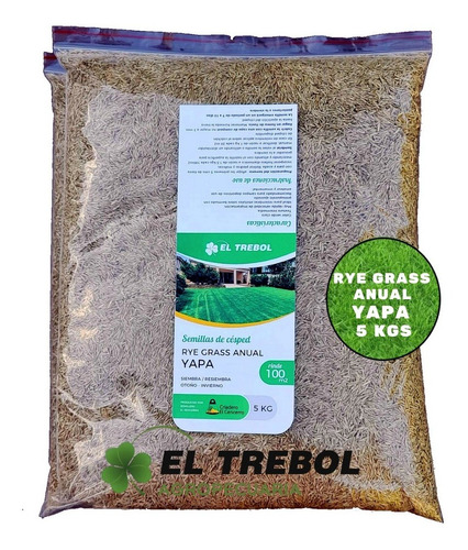 Cesped Calidad Superior Rye Grass Anual Yapa Bolsa X 5 Kgs