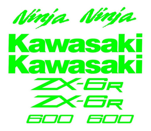 Kit Adesivos Kawasaki Zx-6 2012 Verde Kawasaki Kit023