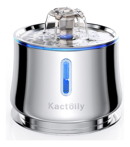 Kactoily Fuente De Agua Para Gatos De Acero Inoxidable, 2.5 