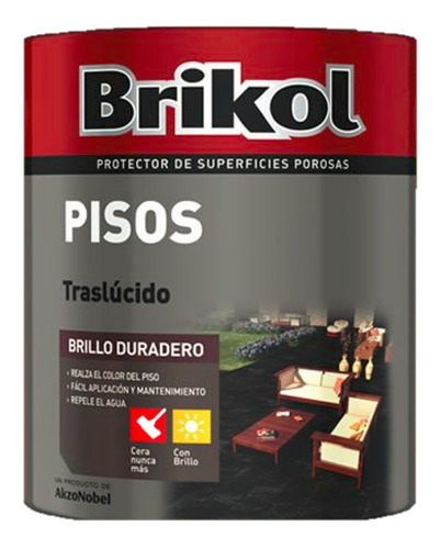 Pintura Para Pisos Traslucido Brikol 1lt. Brillo Duradero.