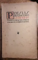 Comprar Poesias De Giacomo Leopardi - Trad Romero Martinez 1928 - C8