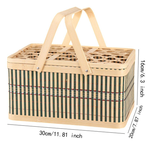 Cesta De Picnic Cesta Tejida Contenedor De Huevos Cesta