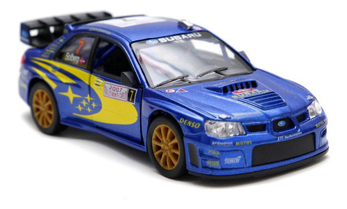 Carrito Subaru Impreza Rally de metal en miniatura de hierro 1/36, color azul