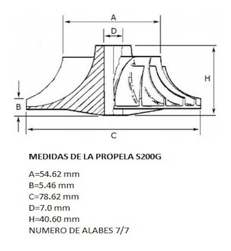 Propela Para Turbo S200 De Aluminio Forjado