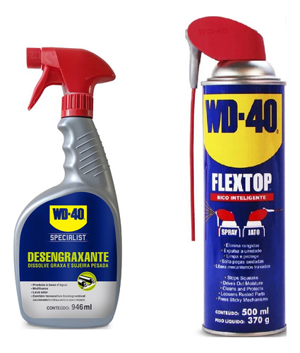 Desengraxante Spray Para Limpeza Pesada + Wd40 Flextop