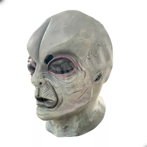 Máscara Alien Gris Marciano Ovni Látex Halloween