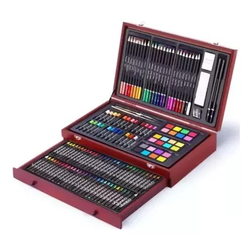 Kit De Arte Dibujo Profesional 143 Piezas Colores Crayolas