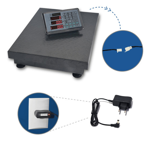 Balança Plataforma Digital 400kg S/coluna Com Garantia. Cinza