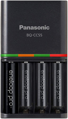 Panasonic Bq-cc55ksbha Eneloop Pro - Cargador Rápido De 4 Ho