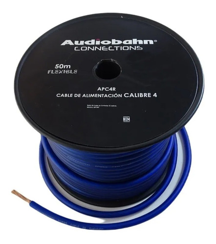 Cable Para Corriente Automotriz Calibre 4 Rollo 50m Audiobah