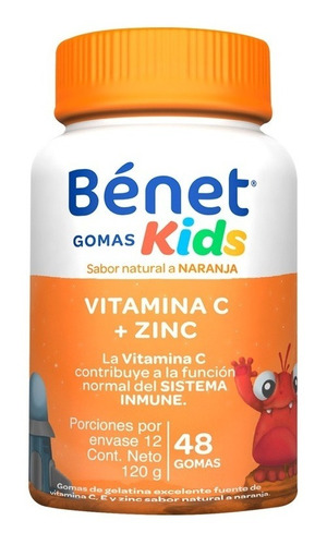 Gomas Kids Benet Vitamina C Y Zinc - Unidad a $533