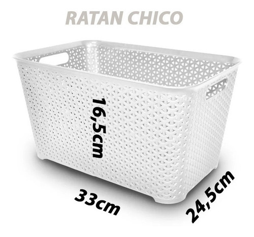 Canastos Organizador Plastico Rattan Cesto Caja Colombraro