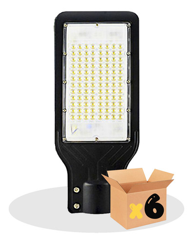 Pack De 6 Lámparas Led De 100 Watts Suburbana 5400lm Luz Blanca Fría 120º Angulo Radiante Protección Ip63