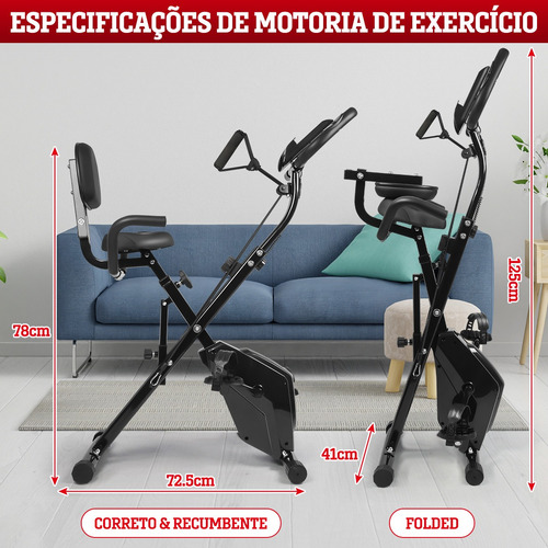 Bicicleta Ergométrica Dobrável Vertical Cadence Cor Preto