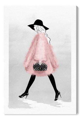 Oliver Gal Strut&#39; Pink Fashion Wall Art Print Premi...