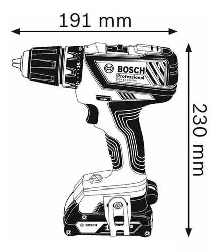 Taladro combinado a Bateria Bosch GSB 18-2-LI Professional 18 V