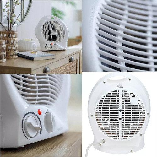 Imagen 2 de 9 de Caloventor Redondo Estufa Con Ventilador 2000 Watts Portátil