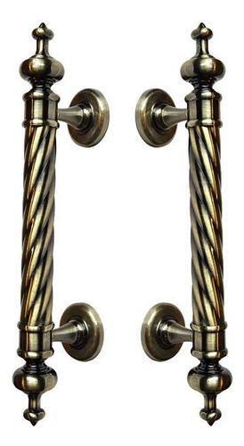 Tirador de puerta doble pivotante Napoli de 305 mm, bronce envejecido