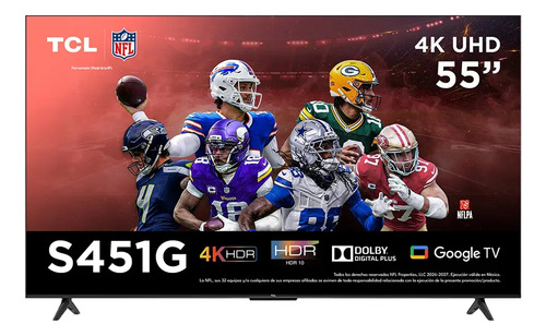 Smart Tv 55” TCL 55S451G Pantalla 55" 4K Led
