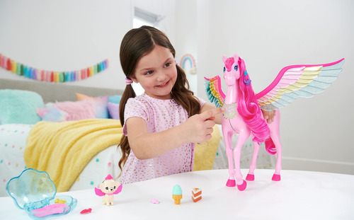 Caballo Pegaso Barbie Touch Of Magic C Luz Y Sonido P/ Niña