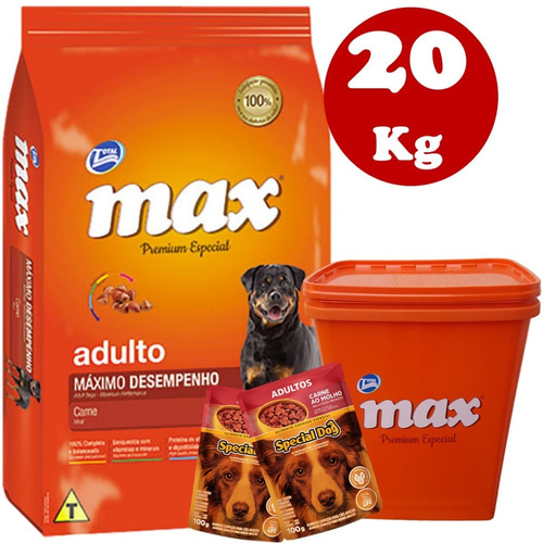 Max Maximo Desempeño Adulto 20 Kg + Contenedor + Regalo