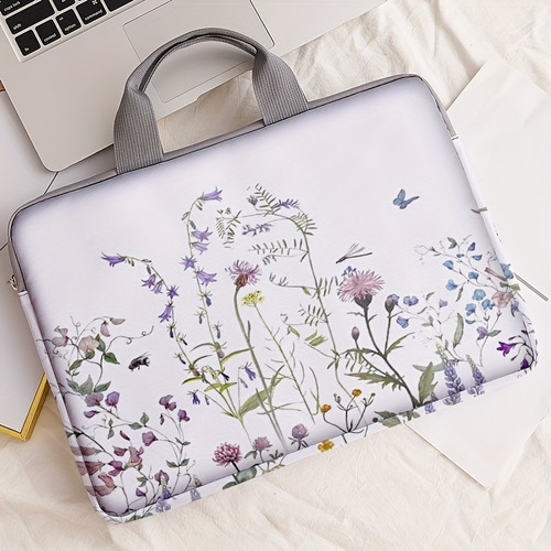 Bolsa For Computadora Portátil Con Floral De Mariposas