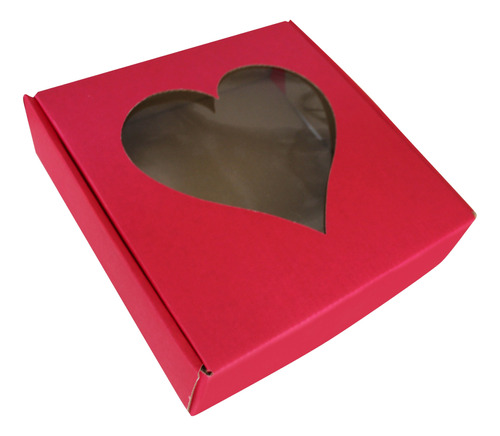 5 Cajas Cartón Para Pastel, Cupcake Corazón 23x24x7cm Fiucsa