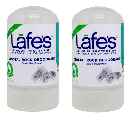 Desodorante Natural Cristal Mini Lafe's Sem Perfume 63g - 2u