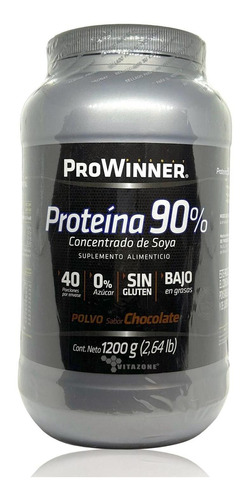 Proteína De Soya 90% Chocolate 1200 G Prowinner