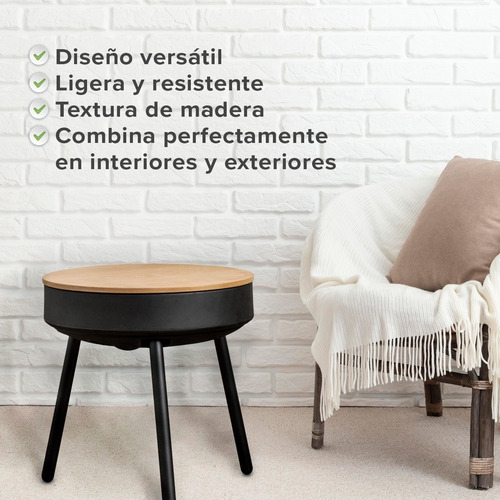 Imagen 2 de 6 de Mesa Auxiliar Carga Inalámbrica Luz Rgb Bocina Alta Calidad