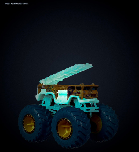Carrinho Hot Wheels Monster Trucks Brilha No Escuro 5 Alarm