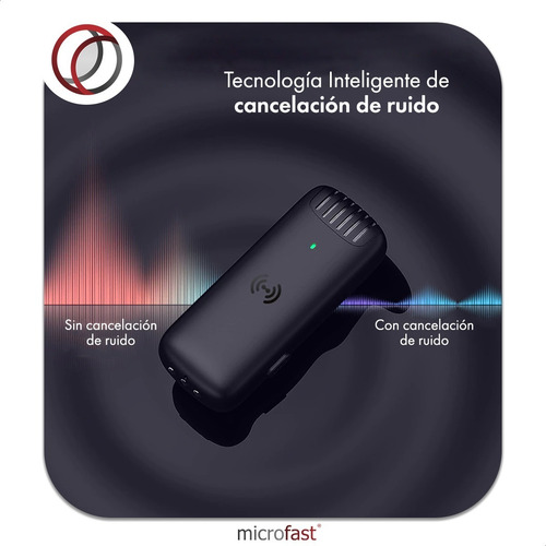 Micrófono Corbatero Clip Inalámbrico Celular Recargable Anc