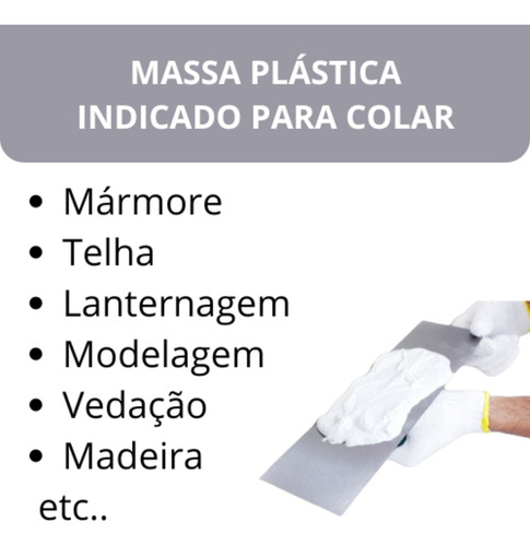 Massa Plástica Retoque 400g Branca Mármore Telha Madeira