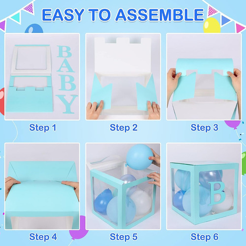 Azul Cubos Para Globos Decorativos Baby Shower Y Cumpleaño