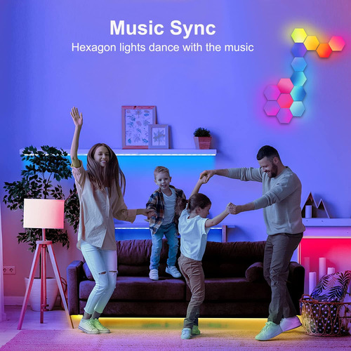 Paneles De Luz Hexágono Hicsezvy, Luces Hexágono Led Rgb Par