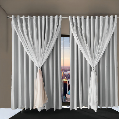 Cortina Blackout Ana Corta Luz 6,00 X 2,90 De Ilhios Branco