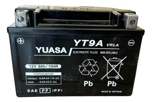 Bateria Gel Sellada Yuasa Ytx9-bs Para Motos