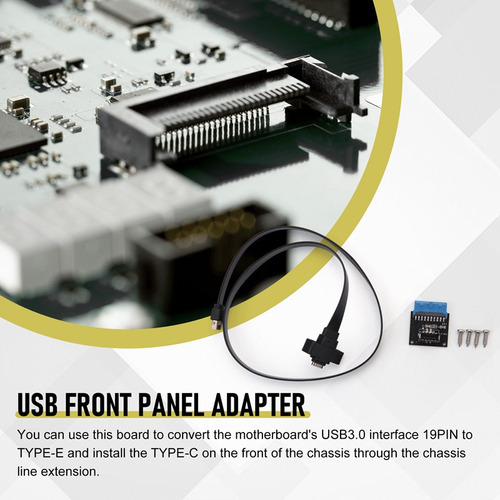 Cable De Extensión Del Cabezal Del Panel Frontal Usb 3.1 C D