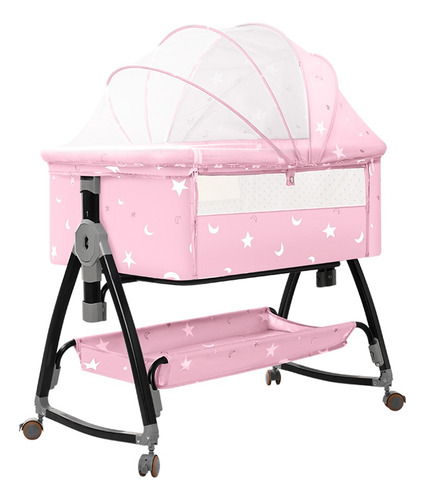 Cuna Moisés Plegable Portátil Mosquitero Bebe Colchon Niños Color Rosa Diseño 1