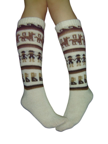 Imagen 4 de 9 de Medias Lana De Alpaca Largas Unisex Color Capital Federal