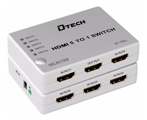  Selector Switch Suiche Hdmi 5x1 Full Hd Linea Premium 