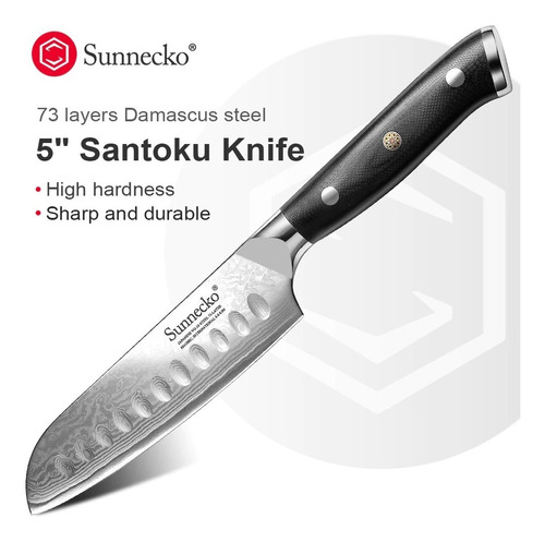 Cuchillo Utility Santoku Vg-10 Japonés Damasco 127mm 5''