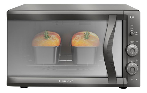Forno Elétrico De Bancada Mueller Espelhado 50l Vidro Duplo Cor Cinza