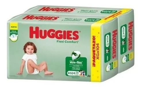 Huggies Flexi Comfort Paqueton Sin Costo!! Pañalera Género Sin Género Tamaño Extra Grande (xg