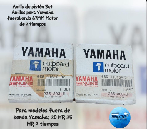 Anillo De Pistón Set Anillos Para Yamaha Fueraborda 67mm