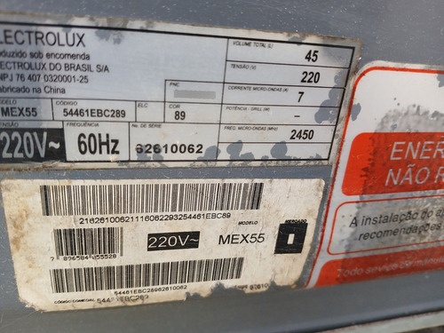 Microondas Electrolux 31lt Usado Funcionando 220v Leia Desc