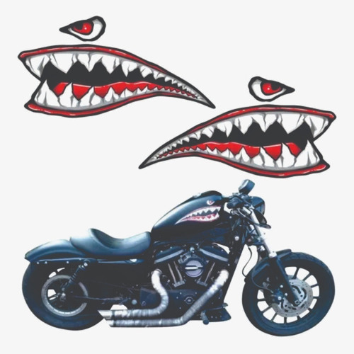 Adesivo Tanque Harley Davidson Boca Tubarão Custom - Par