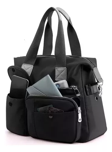 Bolso negro multibolsillos y bandolera — Tienda Azulik