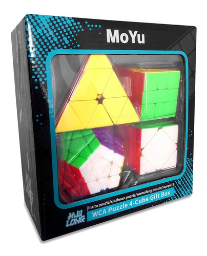Imagen 2 de 3 de Cubos Mágicos Pack 4 Cubos, Pyraminx Megaminx Skewb Square-1